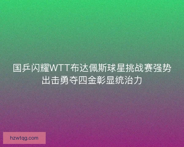 国乒闪耀WTT布达佩斯球星挑战赛强势出击勇夺四金彰显统治力